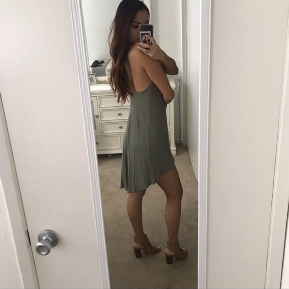 Olive Green High-Low Dress